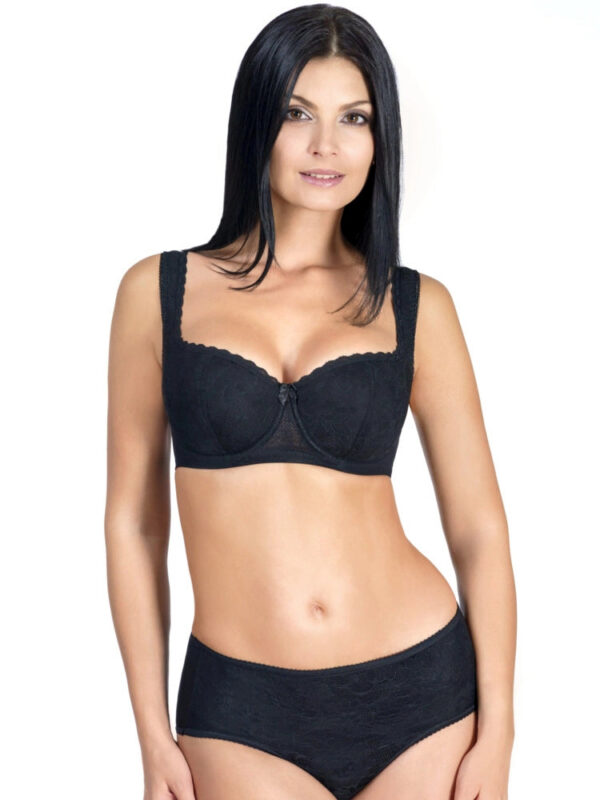 5182 Eurobra (Black) Balconette Padded Bra With Wide Comfortable Straps